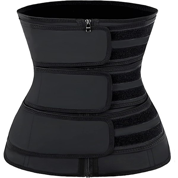 Midjetränare för kvinnor Latex Underbust JSculpt Dubbel träningsbälte Träning Sportgördel D-black (Triple Straps) M