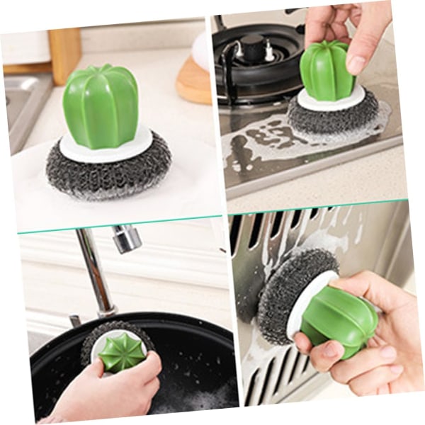 WJ Pot Cleaner Remover Köksspiralskurmaskin Rengöringsborste för köksspiral Skurlappar Grytborste Rengöring Kula Stålull Hushållsborste