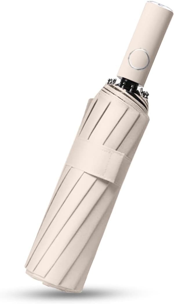 Resbar resväska - Vindtåligt, starkt och kompakt paraply för vind och regn Beige Regular