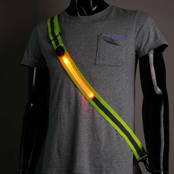 LED Reflective Belt Sash | High Visibility LED Lights with 3 Lighting Modes | Adjustable Quick Release Buckle | USB Rechargeable