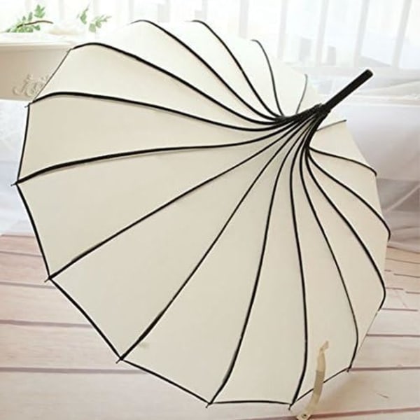 Pagoda Peak Gammeldags Opfindsomhed Paraply Parasol (Elfenben) Ivory