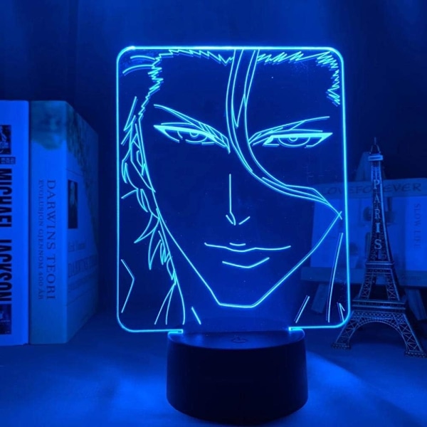 Anime Blekemiddel Sosuke Aizen Lampe Kule 3D Illusions nattlampe Hjemmerom Dekor Akryl LED Lys Julegave Lamper (16 Farger med Fjernkontroll)