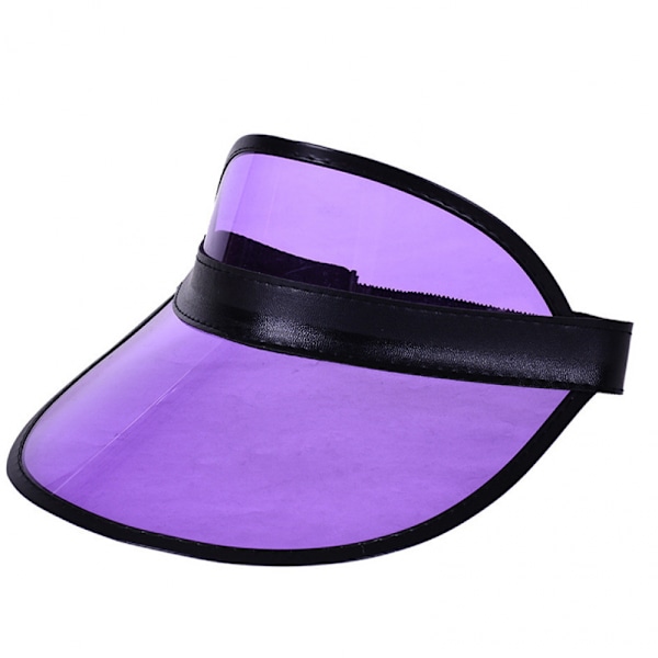 Unisex solskydd keps på UV-skydd sport keps tom topphatt för utomhus strandfest (lila - svart trim)