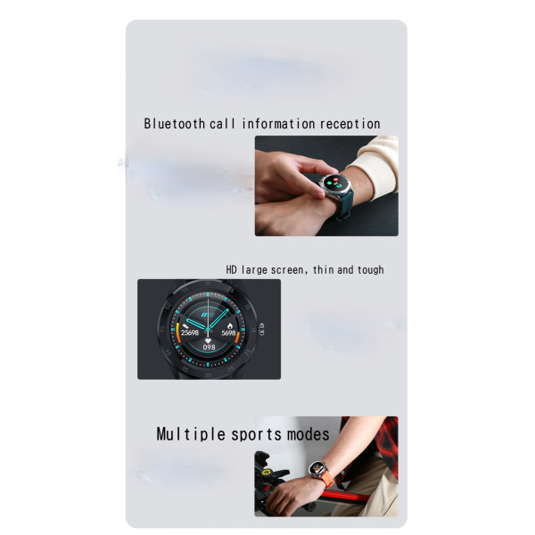 Smartklocka med blodtrycksmätare, aktivitetsmätare med pulsmätare/sömn/blodsyremätare 1,54” Full Touch Smartwatch Fitness Tracker Pe