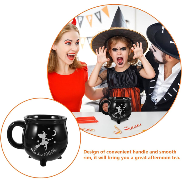 WJ Halloween Mugg Halloween Witch Cauldron Keramik Mugg Halloween Mugg Kittel Kaffe Mugg Halloween Witches Öl Halloween Drink Cup
