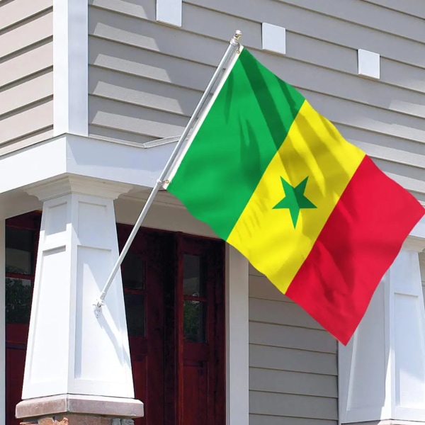 3x5 jalkaa Senegalin lippu - kirkkaat värit ja haalistumaton - kangasotsake ja kaksinkertainen ommel - senegalilaiset liput polyesteriä