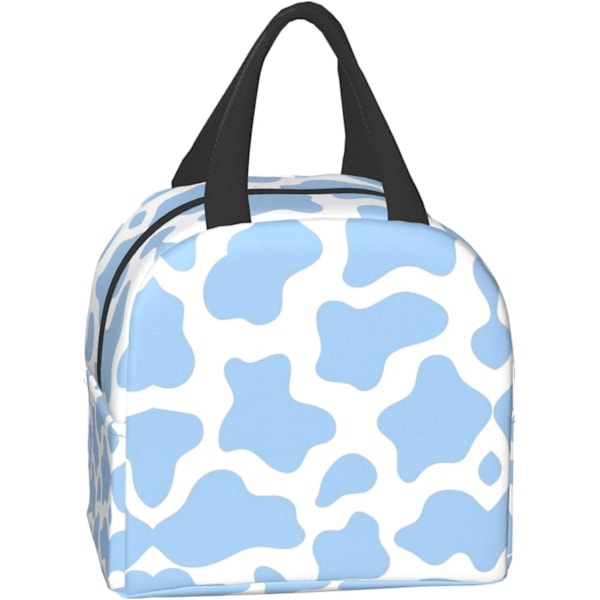 Isoleret frokostpose til kvinder, køletaske genanvendelig frokostboksbeholder til arbejde, kontor, rejse, picnic, lyseblå ko-dyr Light Blue Cow Animal One Size