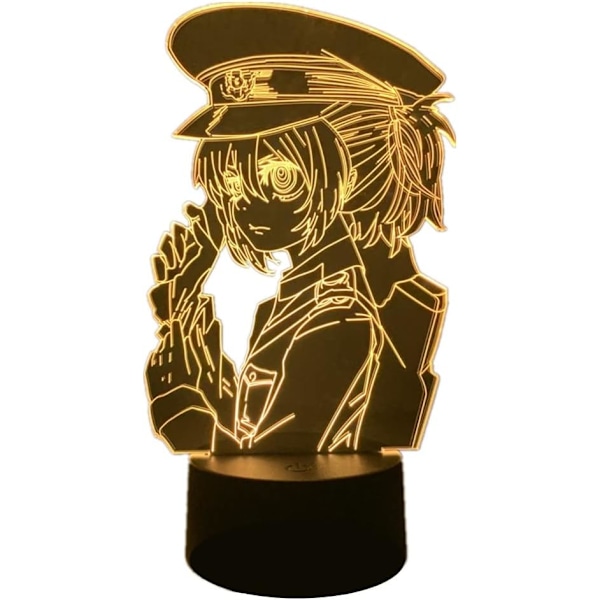 Anime Lampe Saga of Tanya The Evil Tanya Von Degurechaff Kult 3D Illusions nattlys RGB 16 farger med fjernkontroll Hjemmedekor Bordlampe Gave