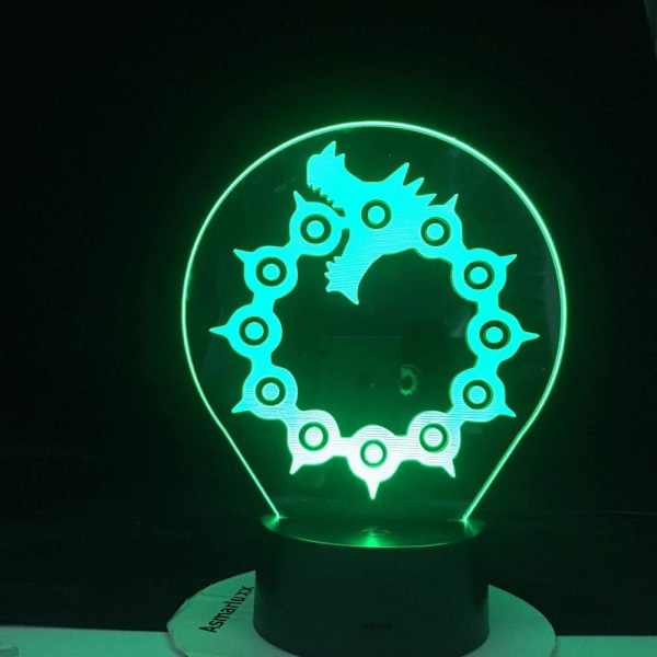 Anime Lampe Illusion Lys LED Natlampe Escanor De Syv Dødelige Synder Ban Meliodas Dragen Wraith Ræv Griskhed OSO Grizzly 3D til Børn