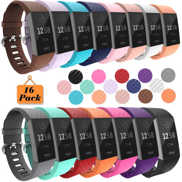 Sopii Fitbit charge 4 / Fitbit charge 3 / charge 3 se vaihtorannekkeeseen, älykellon watch (tumma violetti-L)