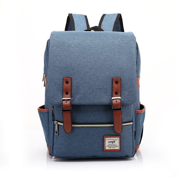 Personlig Retro Herre- og Dame Outdoor Canvas Stor Rejsetaske Mode Rygsæk Blue M