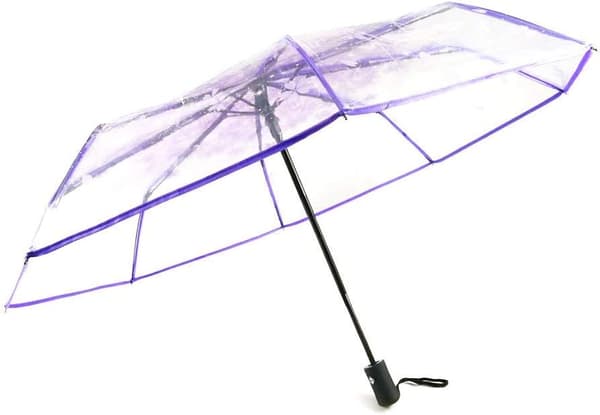 Transparent hopfällbart reseparaply med körsbärsblommor Purple(auto)