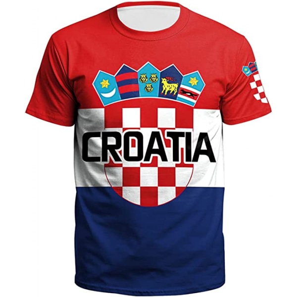 Fotbollströja fotbolls-VM för män Fotboll T-shirt Toppar Fan 2022 (Kroatien XL)