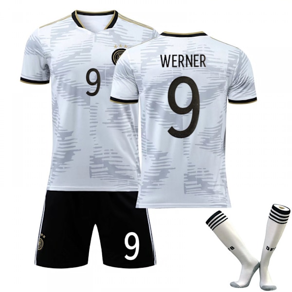 2022 VM Hemma Barn Vuxna Fotbollströja Träningströja Set No.9 WERNER S