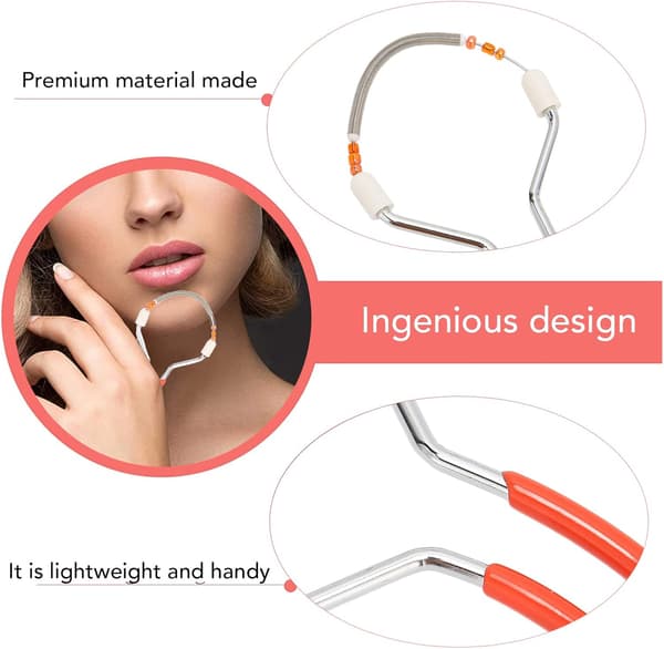 3 stk. fjerhårfjerner, fjer-threading epilator til ansigtshårfjerning til kvinder, hagehår, overlæbehår, kvindemustache