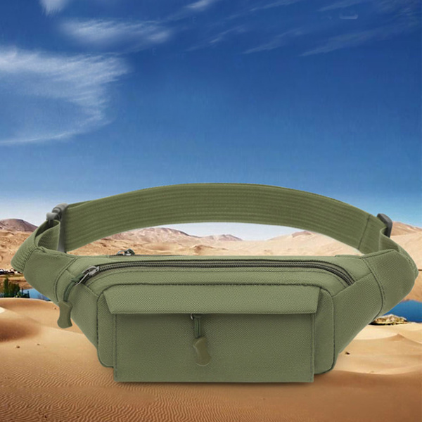 Utomhus midjeväska bröstväska män casual justerbar utomhus sport axelväska för vandring  Fri storlek OD Green