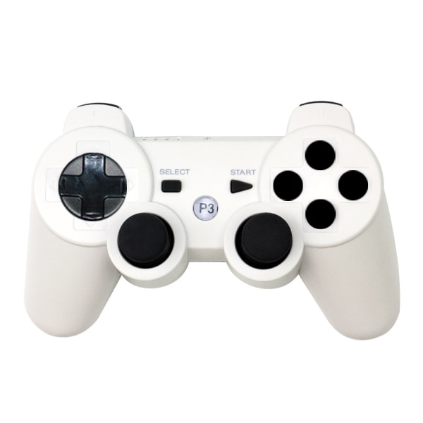 Trådlös PS3-kontroll, professionell PS3-spelkontroll, pekpanel joypad med dubbla vibrationer, Bluetooth spelkontroller Vit