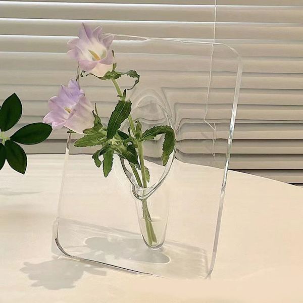 Konstfoto Ram Vas i Harts Multifunktionell Hydroponisk Blomvas för Kontor Hem Transparent White
