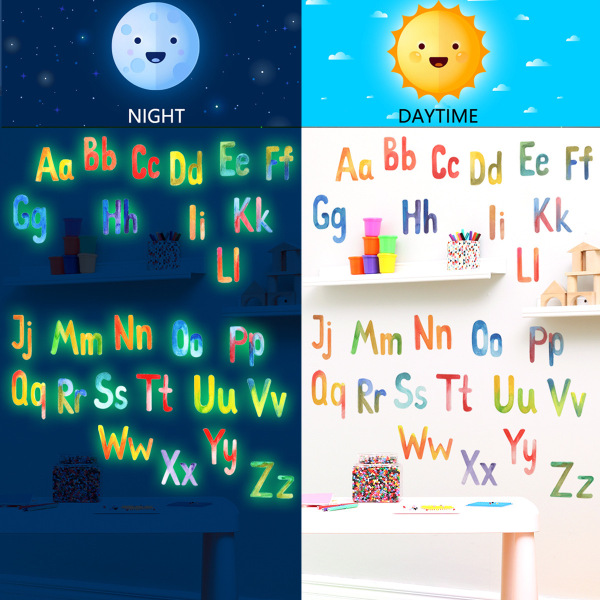 Tarrat Aakkoset Tarrat - Luokkahuoneen seinätarrat - ABC-seinätarrat - Seinäkirjetarrat - Seinätarrat lapsille ABC-kirjaimet