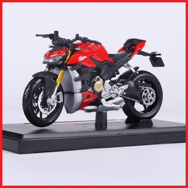 Ducati Seper Naked V4 S 1:18 Moottoripyörämalli Lelu Moottoripyörä alustalla