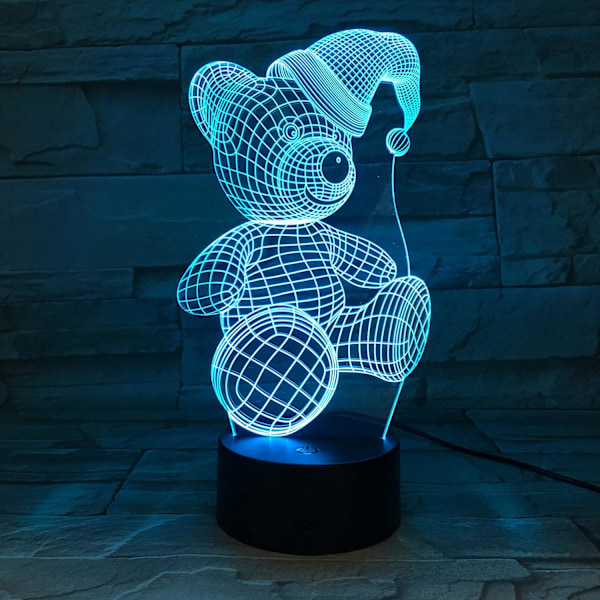 Uruzuo Glædelig Jul Træ Julemand 3D Illusion Natlys Legetøj Snemand Lampe, Skrivebord Julelys Fødselsdag Dekorationer Gaver Fest Værelse Dekoration