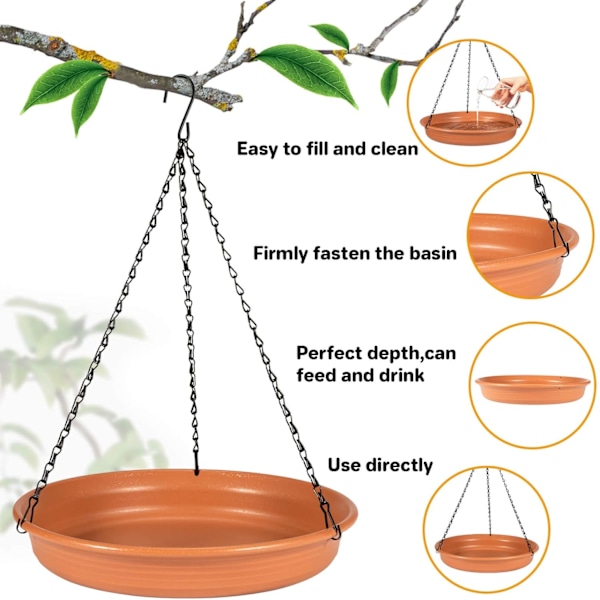 Fuglebad Hengefuglemater WJGarden Fuglebad Fuglemater Plate Hengebrett Fuglebadbrett Hengefuglevann eller Fuglefrø Hengefuglebad for Browm