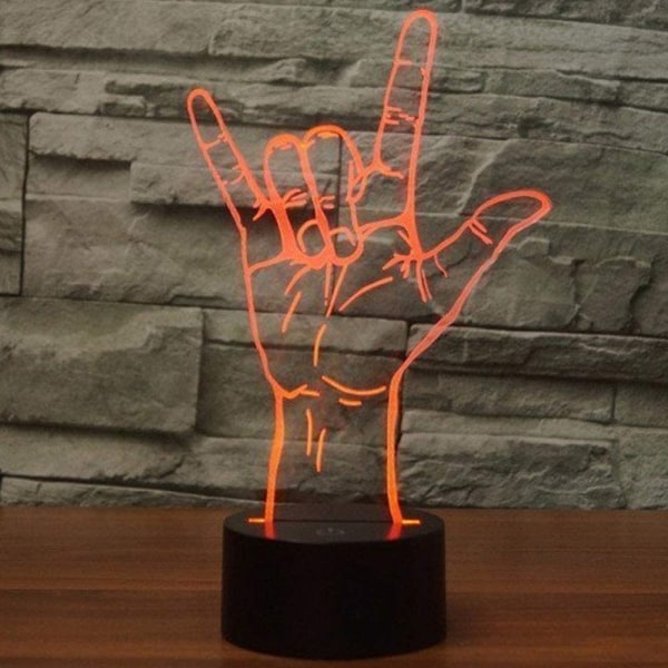 3D optisk illusjon Elsker deg skilt nattlys leketøy lampe, fjernkontroll, dimbar, batteri eller USB-drevet, 7 farger endres julebursdagsgave for Bo