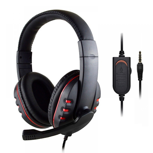 Trådbundet spelheadset för PC PS4 PS5 Xbox One hörlurar med brusreducerande mikrofon, bas, 3,5 mm bärbar dator headset, Nintendo Switch/ps