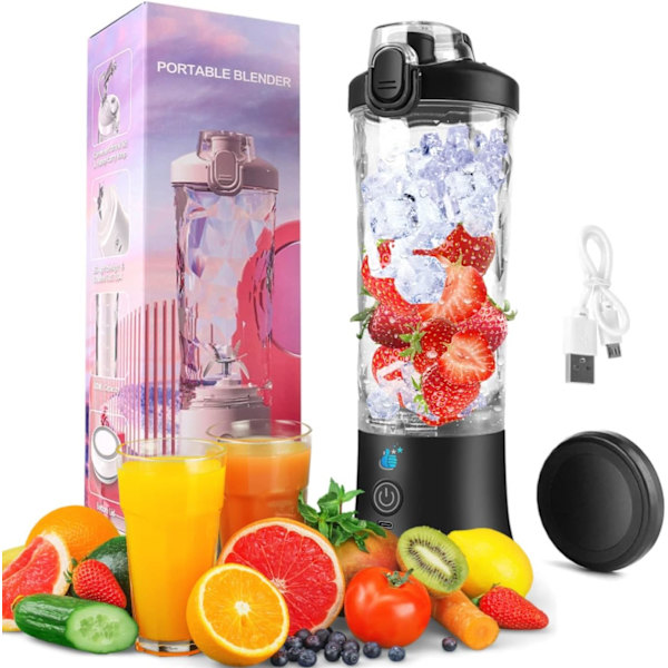 Beste 4Vi Bærbare Blender, Oppladbar Mini Blender For Shakes Og Smoothies 20 Oz Mini Blenderkopp Med Reise Og USB Oppladbar