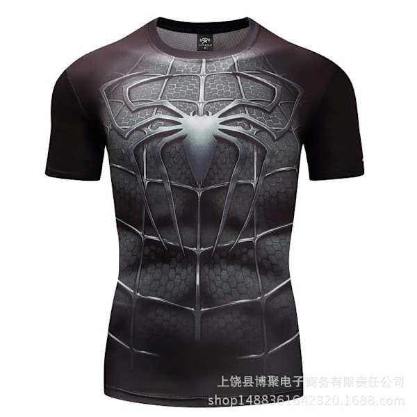 Digitaltryck Superman Kortärmad Captain America Sporttights Snabbtorkande Fitness Stretch T-shirt D010 3XL