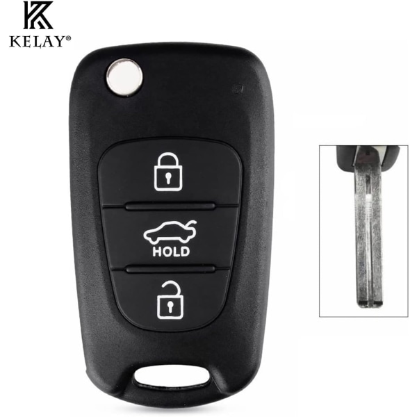 3 Buttons Key Fob Case Replacement Compatible for Hyundai i20 i30 i35 ix20 ix35 Folding Remote Control Car Key Accessories (2 Pcs)