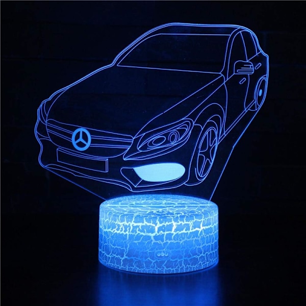 Tankformet Retro 3D LED Pære Motorsykkel Bord Nattlys Illusions Visuell Skrivebordslampe Multifarge Skiftende Atmosfærisk Belysning Hjem