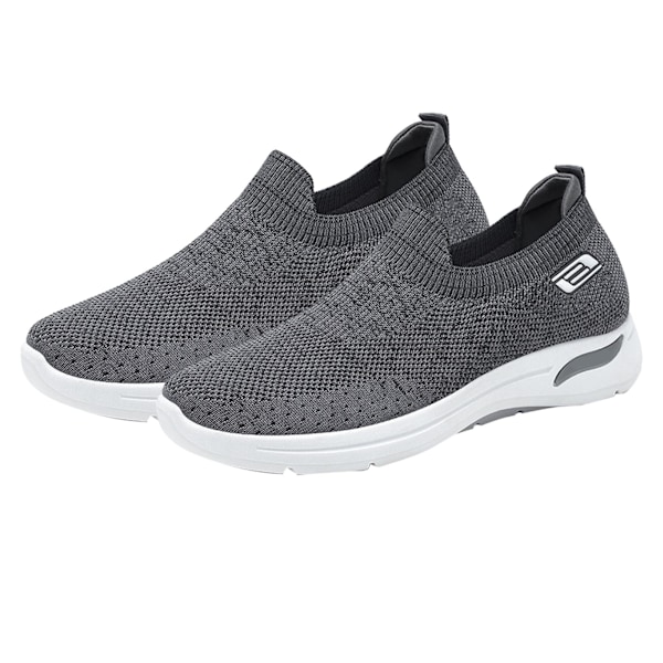 Herr Mesh Sneakers Andningsbara Bekväma Dämpande Fällbara Resistenta Mjuka Sulor Snygga Herr Casual Skor Gray 42