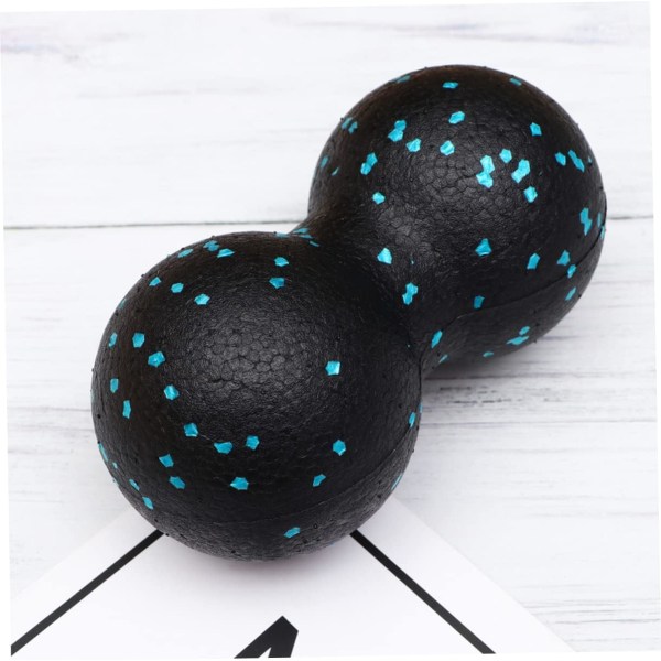 WJ Yoga Peanut Roller Muscle Roller Trigger Point Massager Walkers Lacrosse Ball Epp Massage Ball Back Roller Peanut Massage Ball Dual Wheel Massage Blue 16.5X8.5X2cm