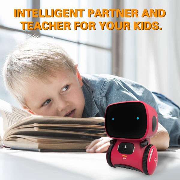 Robotleketøy for barn, smarte snakkende roboter, gave til gutter og jenter i alderen 3+, intelligent partner og lærer, med stemmestyrt og berøringssensor, synging