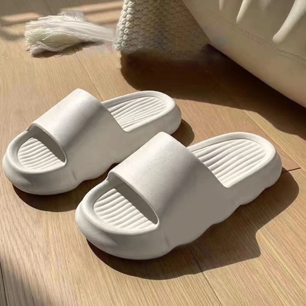 Herr Pillow Tofflor Snabbtorkande Supermjuka Halkfria Studsande Duschtofflor Sandaler för Inomhus 44-45 Vit White 44-45