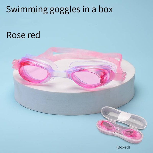 Vattentäta simglasögon Unisex simglasögon platta glasögon justerbara Blue(boxed swimming goggle)