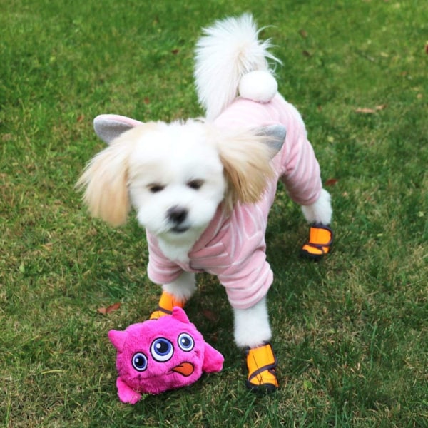 Interaktiv hund leksak studsande skrattande boll ljud monster plysch valp leksak pip vibration vibration automatisk mobil GST hund säker elektronisk elektrisk Pe