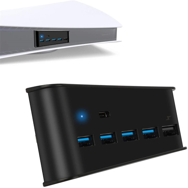 5-Port USB HUB-förlängning Hög hastighetsöverföringskonverter för PS5