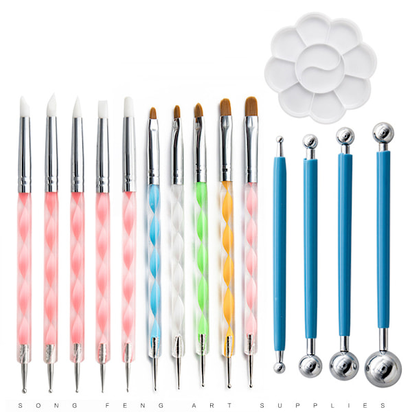 15PCS Dotting Painting Tools Med Mandala Set Pen Dotting Med Kit Ball Stylus Clay Sculpting Carving Tools För Lera Keramik Hantverk, Målning Stenar