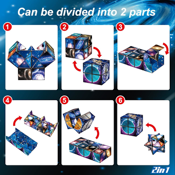 Stjerneterning, 2 i 1 Combo Infinity Cube Fidget Legetøj Magic Star Cube Glat Overflade Magic Cube Puslespil til Stress og Angstlindring Mini Legetøj