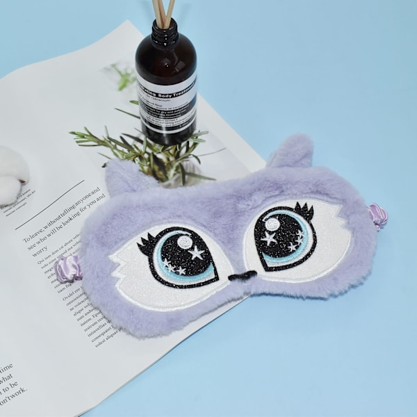 Söt Räv Plysch Sovmask Ögonmask Sovmask Rolig Härlig Djur Mjuk Fluffig Ögonbindel Ögonskugga för Barn Flickor och Vuxna