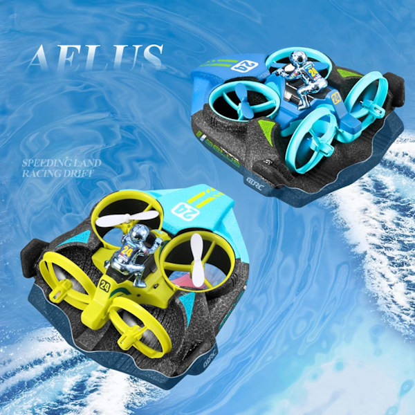 Hovercraft RC Båd 3 i 1, Fjernstyret Hovercraft Båd RC Drone Race Drift Biler Legetøj