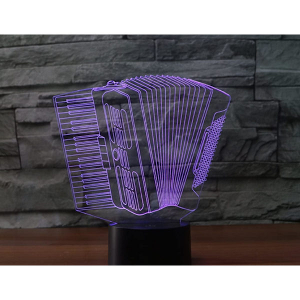 3D Akkordeon Fjernkontroll 16 Farger Nattelysbilder Illusions Akryl LED Bord Nattbord Lampe Barn Soverom Skrivebord Dekor Bursdagsgaver Leke for Barn