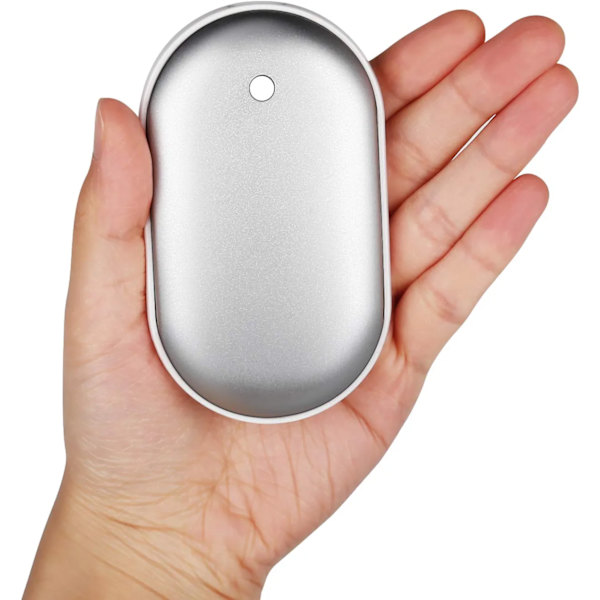Handvärmare Uppladdningsbar, 5200mAh Elektrisk Bärbar Dubbelsidig Fickhandvärmare/Telefonladdare, Säker Värmebehandling Smärtlindring