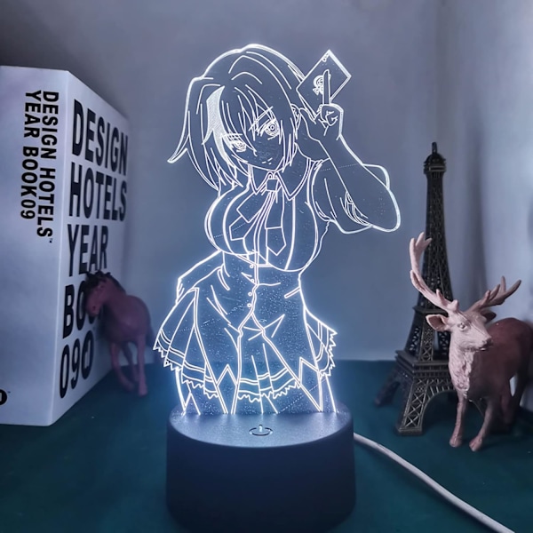 3D LED Lampe Anime High School DxD Xenovia til Soveværelse Dekorativ Natlampe Fødselsdagsgave Akryl LED Natlys