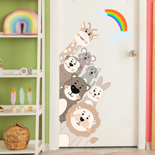 Animal Corner Kids Seinätarrat Tarrat Kuorinta ja irrotettava tikku lastenhuoneeseen Makuuhuoneeseen Olohuoneeseen Taideseinämaalaukset Koristeet