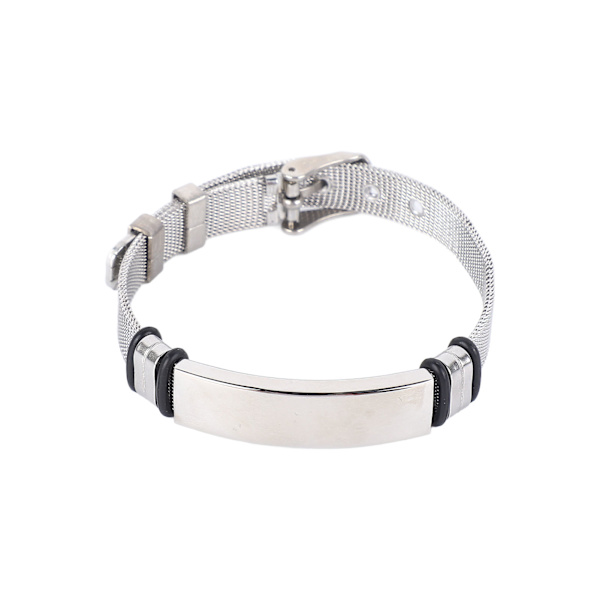 Unisex Rostfritt Stål Armband Justerbar Storlek Svettbeständig Stilrent Mesh Armband för Dagligt Bruk