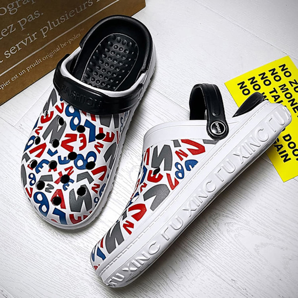Herre- og damesko til havearbejde, sommersandaler, lette, skridsikre sko til gåture, unisex voksensko til pool, strand, have, køkken og brusebad Navy 9.5inch 10 Women/8.5 Men