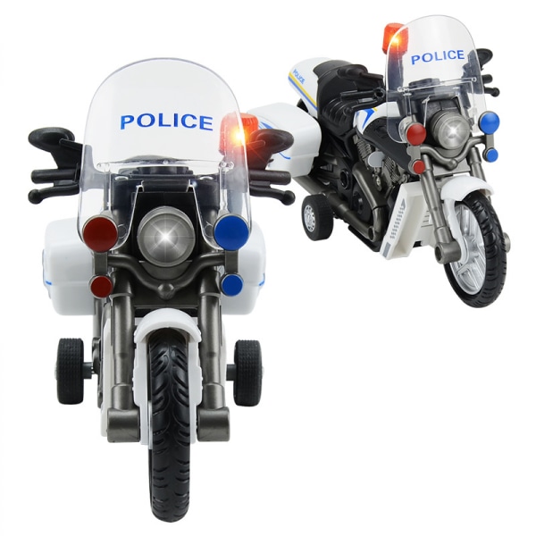 2 kpl poliisimoottoripyörän leluajoneuvo elektroninen lasten partiopyörä vilkkuvilla LED-valoilla